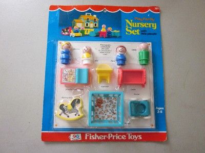 Vintage Fisher Price Play Family NURSERY SET with Little People #761 