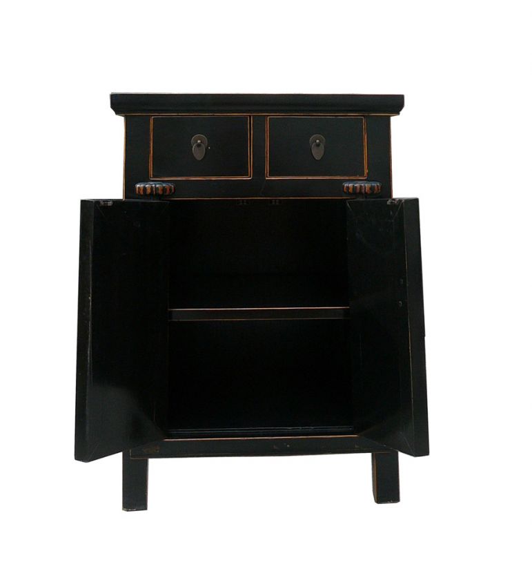 Black Lacquer Middle Size End Table Nightstand ss422  