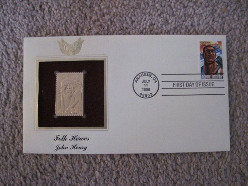 John Henry 1996 22KT Gold Commemorative Stamp  