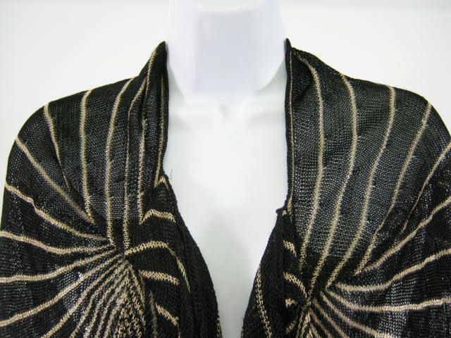 You are bidding on a GIULIA PIERSANTI Black Gold Knit Cardigan 