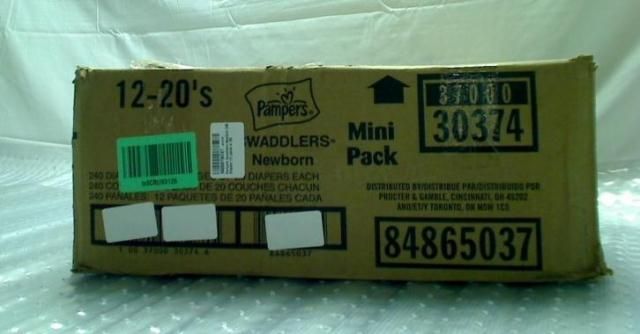   Swaddlers Newborn 240 Diapers (12 packs of 20) INCOMPLETE  