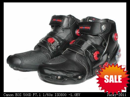 PRO BIKER MOTORCYCLE RACING BOOTS SPORT ICON BIKE BOOT SHOE/ BLACK 