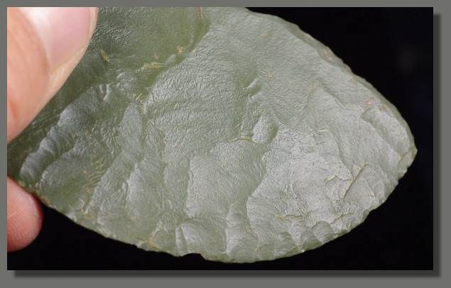 typology semi discoid scraper material green jasper cutting th is 