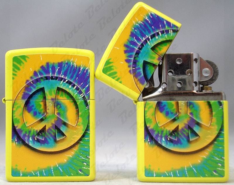 Zippo Tye Dye Yellow Matte Lighter Model 24895 *NEW*  