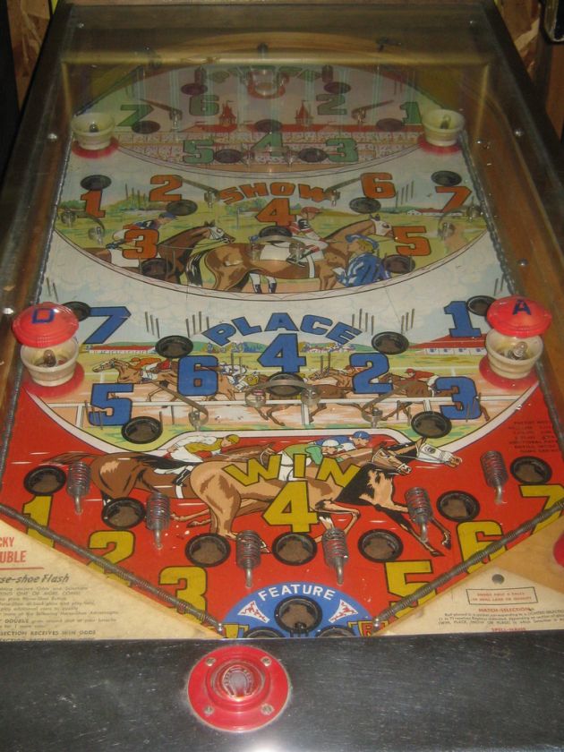 BALLY LUCKY DOUBLE HORSE RACING PAY OUT PINBALL MACHINE  