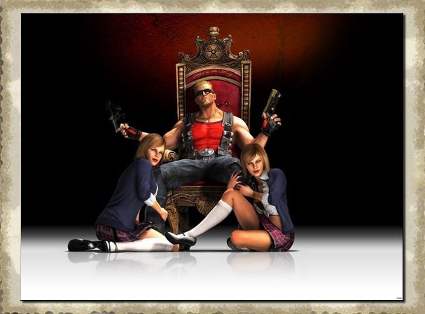 T1549 Duke Nukem Girl Twin Throne Pistol Glasses POSTER  