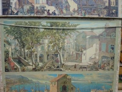 Vintage Victorian Art Portfolio Box With 16 Paintings  