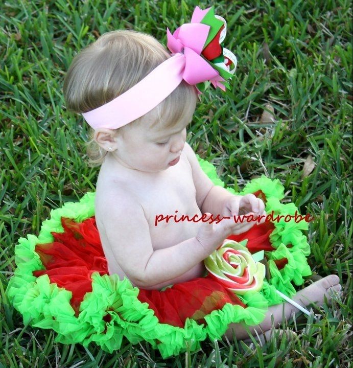 Xmas Red Green Cute NB Baby Pettiskirt Tutu 3   12M N31  