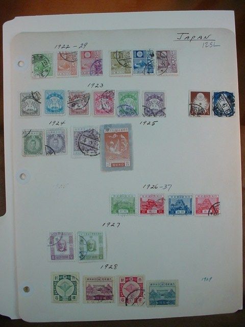 JAPAN ASIA Asian Japanese 1920s/30s STAMPS Page from Old Collection 