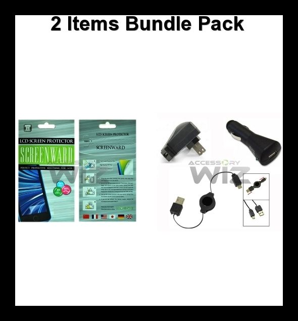 TRACFONE MOTOROLA EX124G ACCESSORY BUNDLE HOME CHARGER  