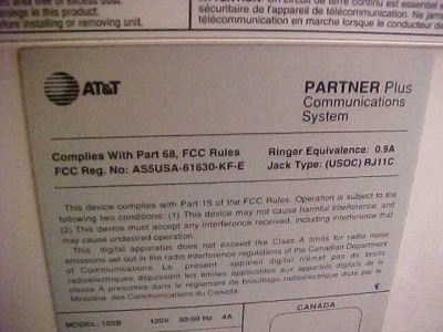 AT&T Lucent Avaya Partner Plus Phone System Carrier  