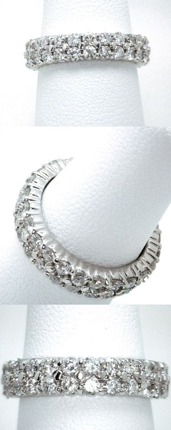 TONS OF DIAMONDS Stunning 3 carat tw Natural Diamond White Gold Band 