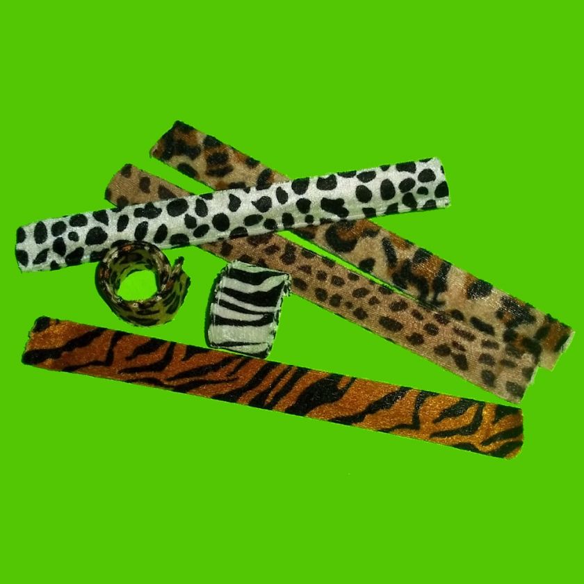 24 lot Jungle Safari Animal Print Slap Bracelets  