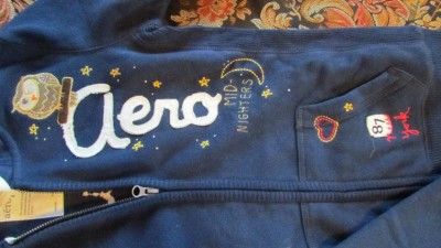    WOMENS EMBROIDERED OWL MIDNIGHT CLUB HOODIE .SIZE S.BLUE  