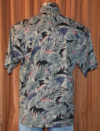 Tori Richard SHORT SLEEVE GREEN BLACK TAN COTTON LAWN HAWAIIAN SHIRT 