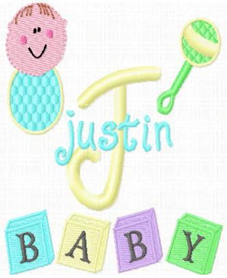 BABY BOY MONOGRAM FONTS SET EMBROIDERY MACHINE DESIGNS  