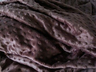 DARK BROWN MINKY DIMPLE DOT CHENILLE PLUSH FABRIC 30x36  