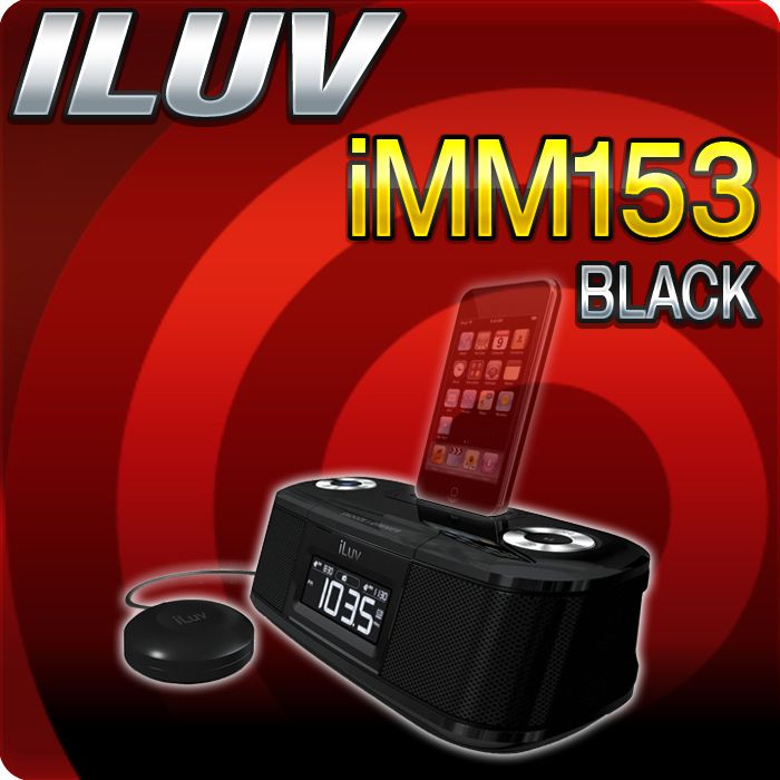 iLuv iMM153 (Black) Dual Alarm Clock with Bed Shaker for your iPod 