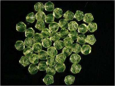 50 ANTIQUE ENGLISH CUT VASELINE URANIUM GLASS BEADS 5mm  