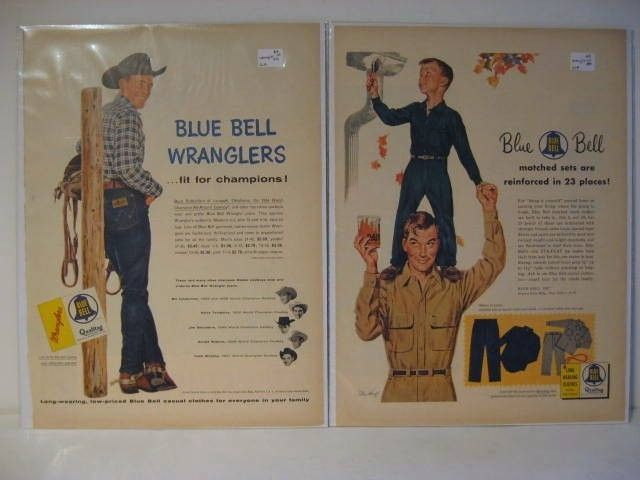 1950s Blue Bell Wrangler Jeans Magazine Ads  