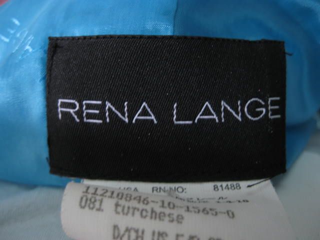 RENA LANGE Blue Classic Skirt Suit Oufit Size 4  