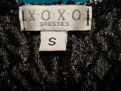 XOXO FORMAL DRESS SIZE S BLACK/SILVER FULL LENGTH PROM  