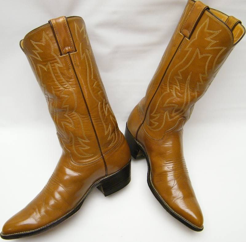   VINTAGE JUSTIN 1311 BROWN LEATHER COWBOY WESTERN BOOTS SZ 6.5~1/2 D