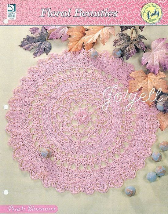 Peach Blossoms Doily, Floral Beauties crochet pattern  