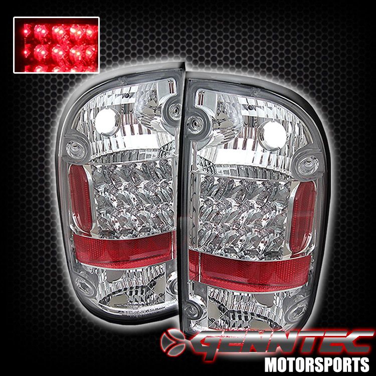 95 00 TOYOTA TACOMA LED TAIL LIGHTS CHROME HOUSING 96 97 98 99