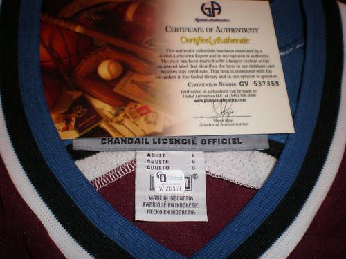 SG Ray Bourque CCM COLORADO AVS JERSEY JSA GAI PSA DNA  