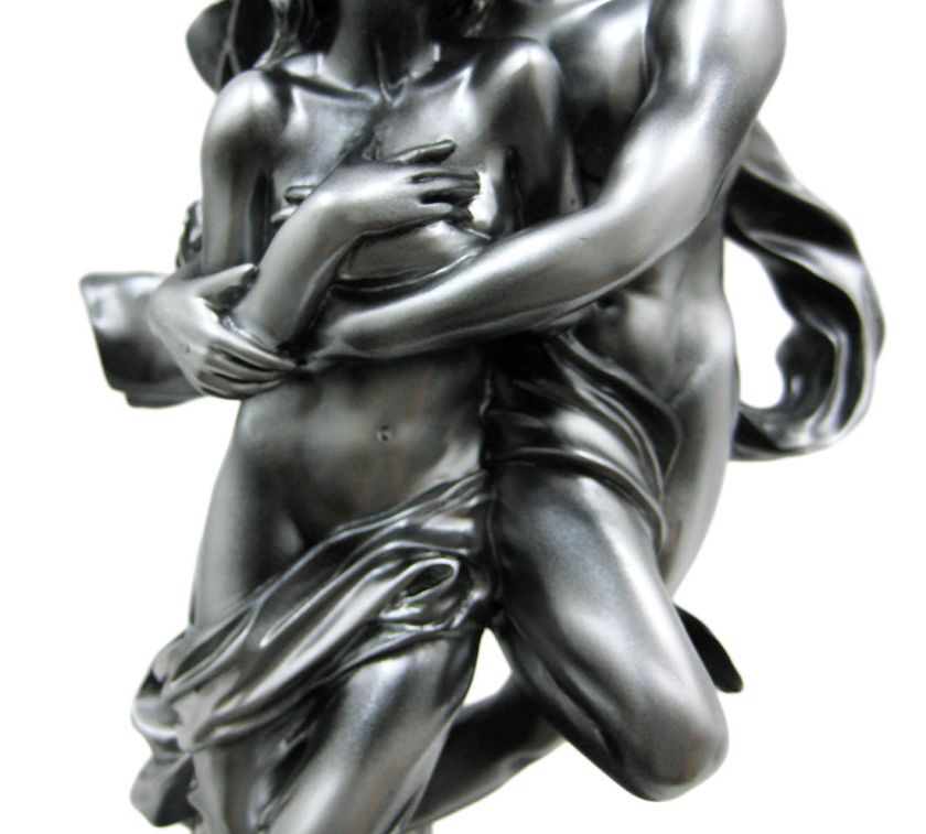 Guardian Angel` Silvered Finish Statue Figurine 12`  
