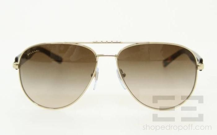 Bulgari Gold & Tortoiseshell Aviator Sunglasses 5018 NEW  