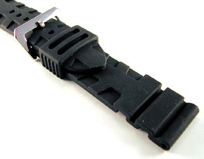 24mm BLACK COMMANDO RUBBER DIVE STRAP fits Panerai  