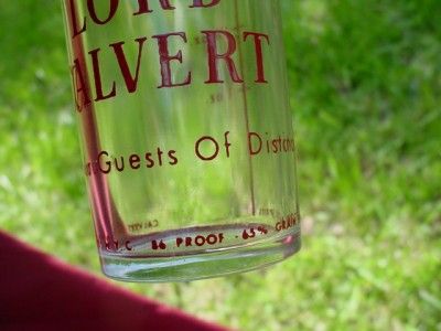 VINTAGE LORD CALVERT SHOT GLASS GUESTS OF DISTINCTION  