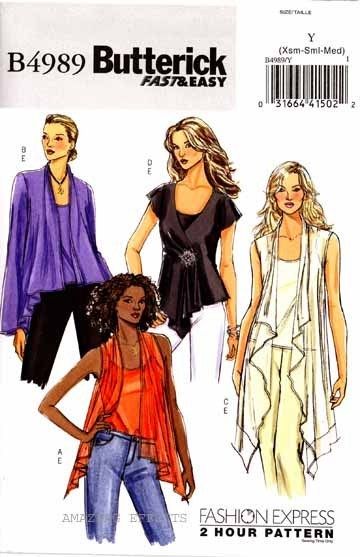   Pattern B4989 Womens Tops Camisole 4989 4 14 misses clothing sewing