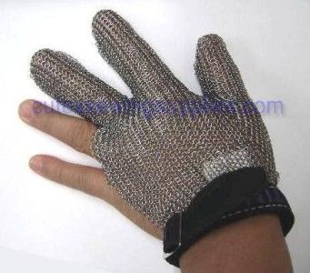 Stainless Steel Metal Mesh Safety Glove   3 Finger  