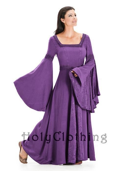 Square Neck Renaissance Medieval Princess Gown Dress  