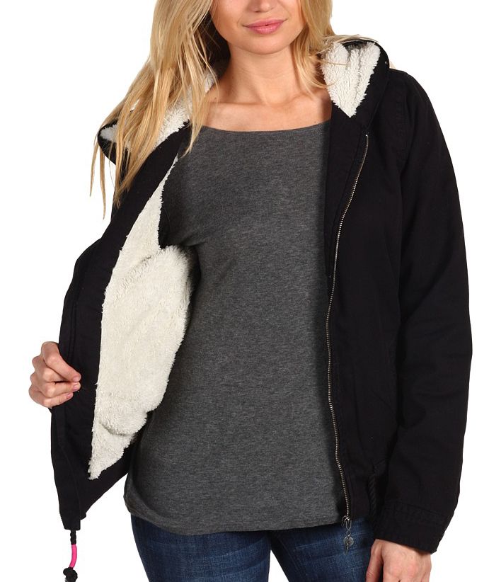 Roxy Spindrift Fully Sherpa Lined Jacket in Black  883356497973 