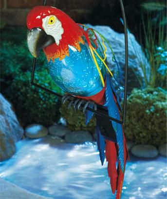 SOLAR FIBER OPTIC GARDEN BIRD PARROT, DUCK or ROOSTER  