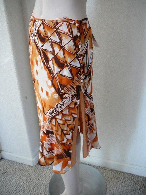 700 NWT ESCADA ADORABLE 100% SILK SKIRT 36 SM 6 MULTI  