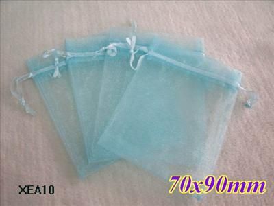 50 Turquoise Organza Wedding Gift Bags 7X9cm XEA10  