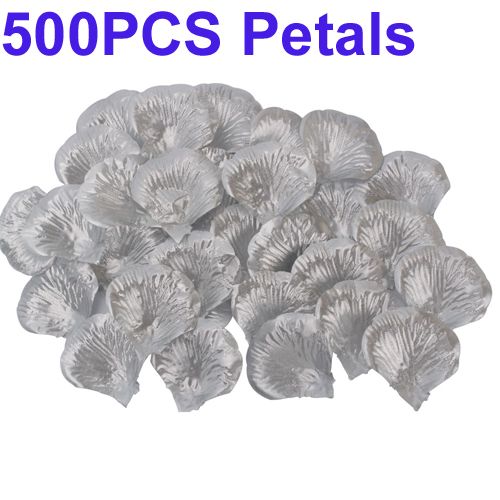 500 Silver silk rose petals wedding Flower decoration  