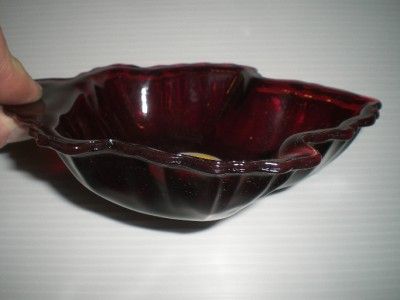 VTG JUNKET QUICK FUDGE RUBY GLASS CANDY DISH PREMIUM  