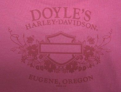 DOYLES DEALER OREGON HARLEY WOMENS FOIL B&S T SHIRTS  