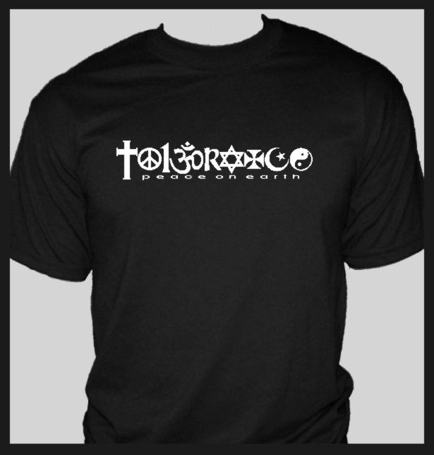 COEXIST TOLERANCE ANTI WAR PEACE ON EARTH TEE T SHIRT  