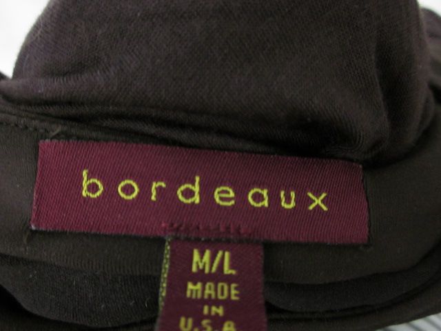 BORDEAUX Brown Scoop Neck Top Blouse Shirt Sz M/L  