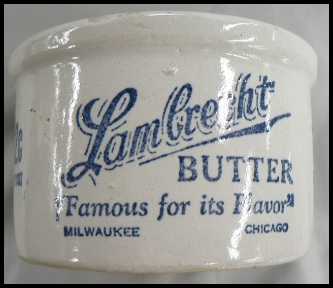 VERY NICE LAMBRECHT BUTTER STONEWARE CROCK  