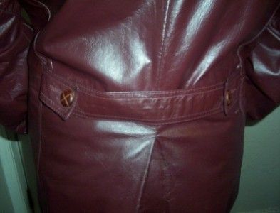 VTG OLEG CASSINI BURGANDY LEATHER JACKET COAT 40R SHARP  