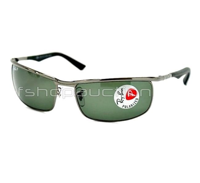 RAY BAN RB 3459 004 62 POLARIZED Gunmetal Crystal Green Metal Mens 