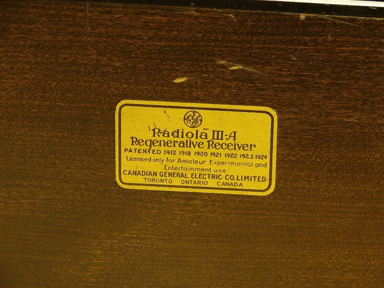   General Electric Radiola III A tube Radio receiver RCA vintage  